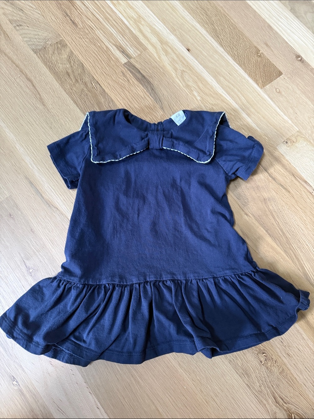 H&M Navy Girl's Dress with Bow Collar